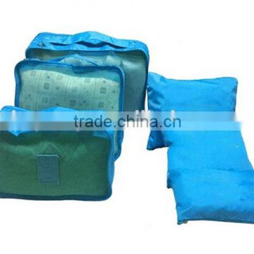 China supplier small moq cheap fabric Fashion 6PCS Storage Mesh Pouch Luggage Travel Organizer
