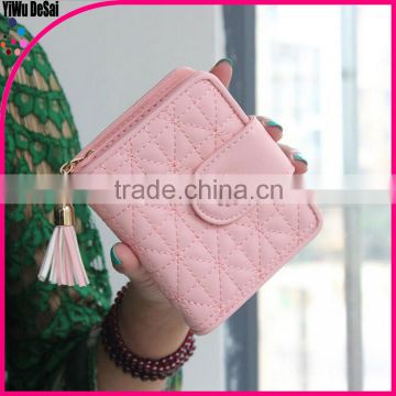 Fashion simple embroidery zipper lady short Wallet