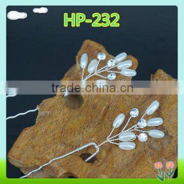 Wholesale artifical decorative hairpin,hairpin with pearls for wedding hair decoration