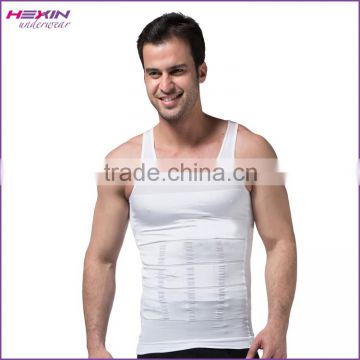 White Comfortable Body Shaper Sleeveless Singlet Vest Men Shapewear