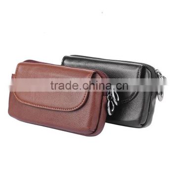 Universal Genuine Leather Pouch Holster Loop Belt Clip Flip Case Real Leather Cellphone Pouch Case