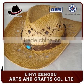 cheap plain wholesale straw cowboy cap and hat