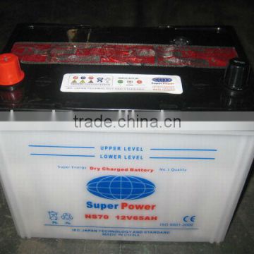 Dry charged auto battery