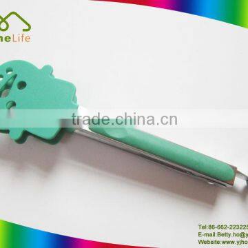 Hot sale High quality stainless steel with TPR handle nylon biscuit tongs