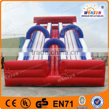 Ali verified factory supplier WSS-075 giant 3 lanes inflatable slide price