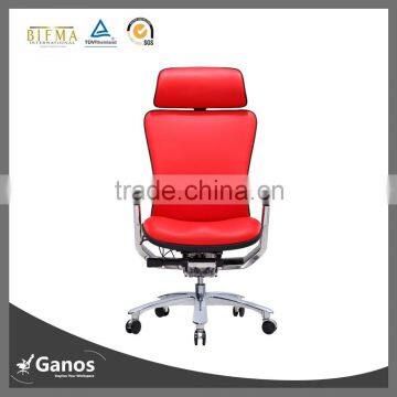 New Design Ganos Seating Mesh Back and Leather Seat Chair