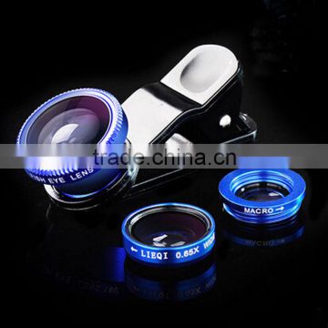 Phone Lens Fish Eye, Macro, Wide Angle 3 In 1 Universal Clip Mobile Phone Lens for iphone 4S 5S Samsung I9300