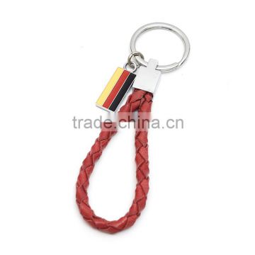 Hot Sale Promotional Elegant Exquisite Luxury Custom Metal Braided Rope Woven Leather Keychain /Keyring /Key Holder