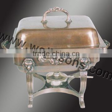 new fancy handmade chafing dish for sale | brass plated handmade chafing dish | stainless steel chafing dish