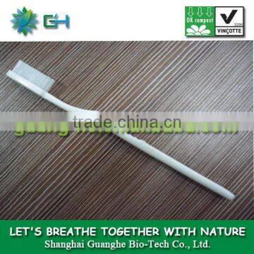 100% compostable PLA disposable toothbrush-flat hair