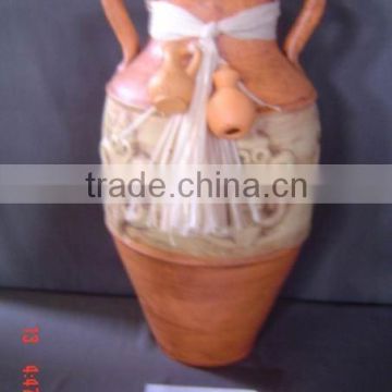 Clay ceramic vase, flower pot