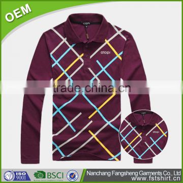 Fashionable100% cotton long sleeve latest polo shirt designs for men