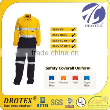 100% Cotton Antistatic Fireproof Safety Uniform / High quality FR Safety uniform