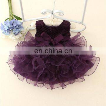 Purple Flower Baby Dress Tulle Bow Smash Tutu Girl Dress Ballerina Party Invitations