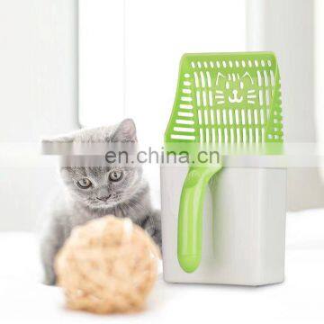 New pet cat litter shovel toilet cat and dog food feces shovel cleaning artifact comes with toilet bucket garbage bag