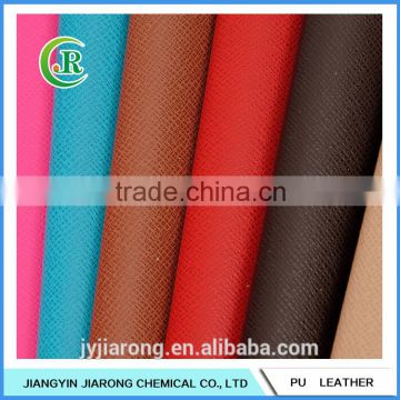 Whole Sale Cross Grain PU Synthetic Leather for Bags