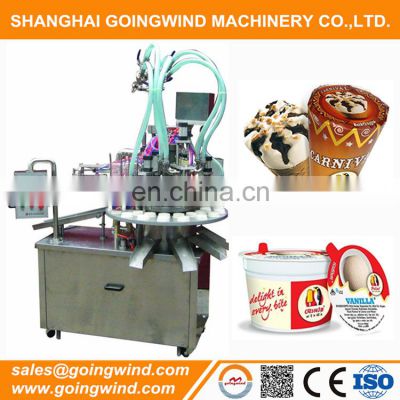 Automatic ice cream filling sealing machine small auto cup cone ice cream rotary filler machinery cheap price for sale
