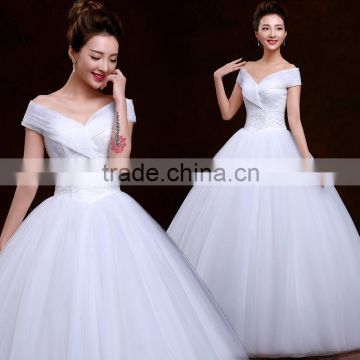 C71610A 2016 New lady off shoulder wedding dress Bright wedding dress