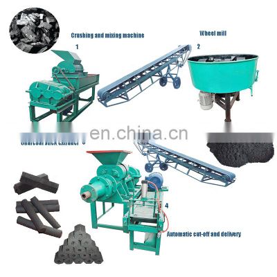 China Runxiang High Production Long Briquette Burning Coal Powder Briquetting Machine BBQ Charcoal Press Machine