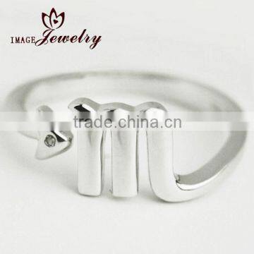 China customized available wholesale 925 sterling silver cheap letter rings