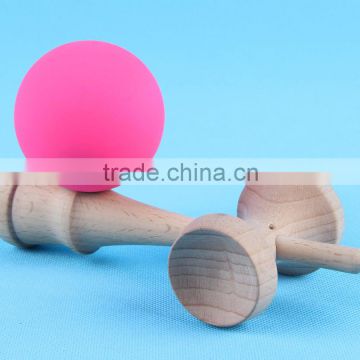 Traditional kendama toy with rubber paint