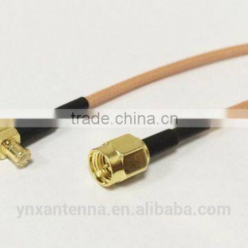 SMA male to MCX Male right angled rg316 cabo pigtail coaxial cable
