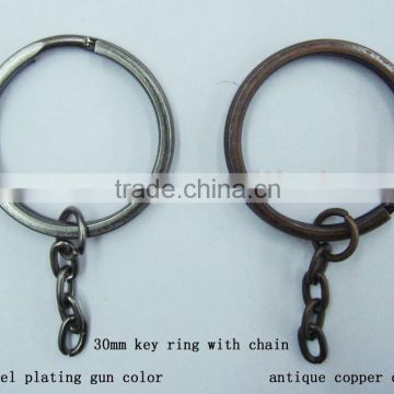old copper color Key ring with short chain