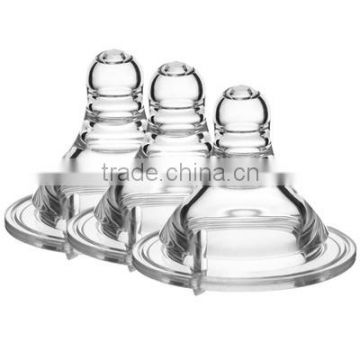 Non-toxic high transparency silicone nipple baby bottle silicon nipple/silicon feeding nipple natural fast flow