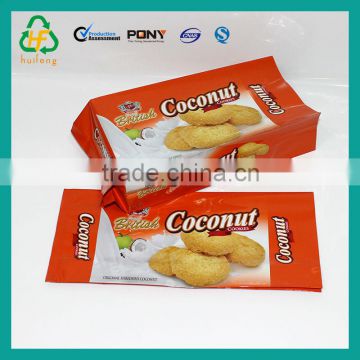 Side gusset plastic packaging bags for delicious cookies