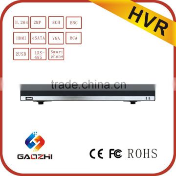 Hot Sell Good Price H.264 2MP 1080P 8CH HVR Support iPhone iPad Android Mobile View HVR