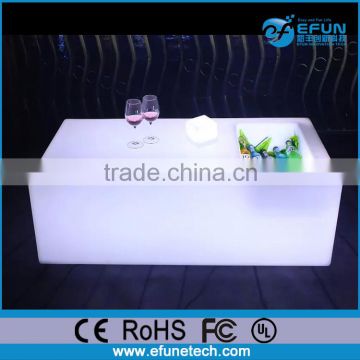 pe plastic outdoor/indoor RGB color led bar table,led light up bistro table