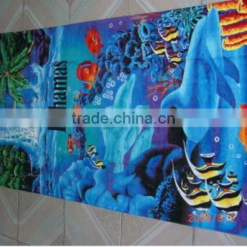 fish design printed towels with pillow