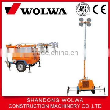 4 lamp 1000w mobile light tower with tire wheel