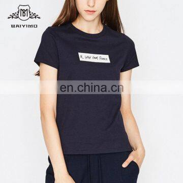 2017 Latest Design Plain Tops For Printing Short Sleeve Slim Fit High Quality Girls Fashion T Shirt