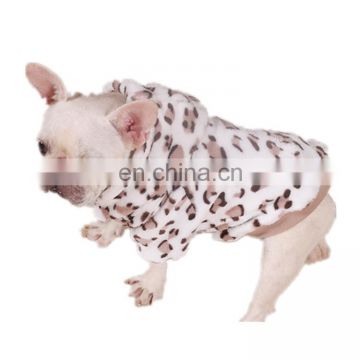 Autumn winter Leopard pet clothing english bulldog clothes