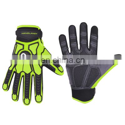 HANDLANDY Durable Synthetic and PVC Palm Work Vibration-Resistant Oil and Gas Construction Impact Work Gloves For Men