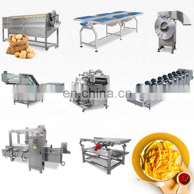 100-1000kg/h high output Automatic frozen french fries potato chip production machine line