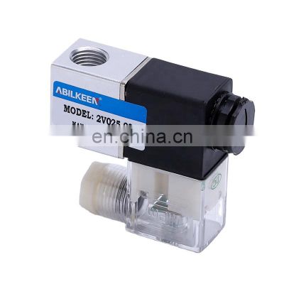 High Quality 2V Series G Type Thread Size Single Coil Direct Acting Normal Closed Stainless Steel Air Solenoid Valve
