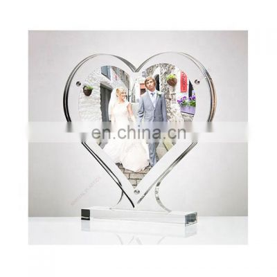 heart shaped magnetic acrylic wedding photo frame