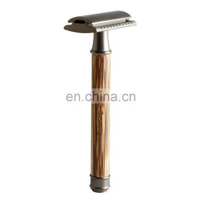 Black Chrome Durable Reusable  Eo-friendly Metal Razor Bamboo Shaving Safety razor