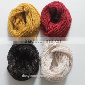 2016 Fashion Woven Winter Warm Infinity Loops Various Color Ring Knitted Scarfs