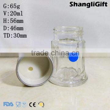 20ml Round Glass Jars Spice Bottle With Silver Plastic Cap