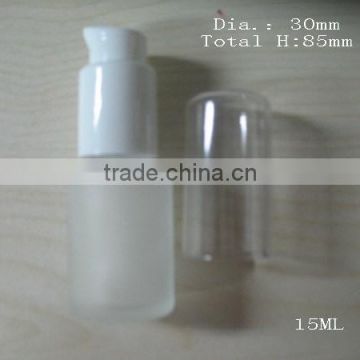 Airless bottle 15ml frosted lotion bottle