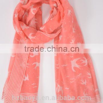 Cheap price animal print polyester voile scarf