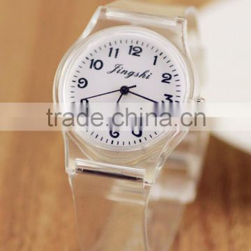 Fashion transparent plastic quartz watch