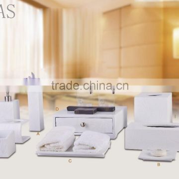 Hotel resin product bathroom accessories resin towel holder/soap dish/vase