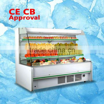 Supermarket display fruit,vegetable display refrigerator showcase with CE,CB,ROHS approve