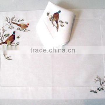 hand embroidery napkin,hemstitch napkin