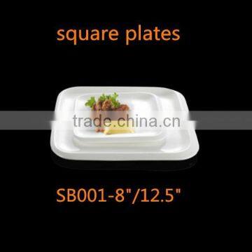 guangdong bone china wholesale ceramic plates 8/12.5 inch white porcelain dinner square plates