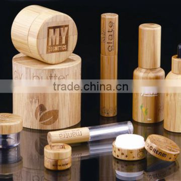 2016 50g newest unique bamboo lid cosmetic jar, wooden cosmetic jar, wooden cream jar